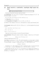 1 Spazi metrici e continuitÃ  - Matematica e Applicazioni