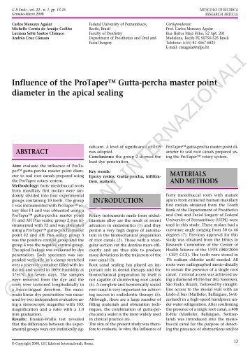 Influence of the ProTaper Gutta-Percha Master Point ... - Dentsply