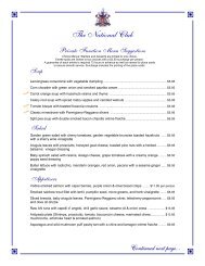 MenuPro a la carte menus - The National Club