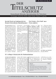 firma: name: anschrift: telefon: fax - Der Titelschutz Anzeiger