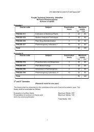 M.Pharm Pharmacognosy - Ptu.ac.in