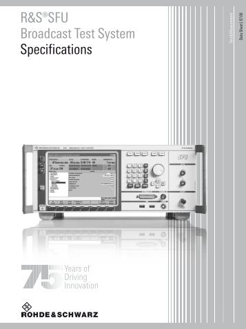R&S®SFU Broadcast Test System Specifications