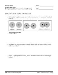 Activity Sheet - Middle School Chemistry