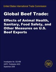 Global Beef Trade: Effects of Animal Health, Sanitary, Food ... - USITC