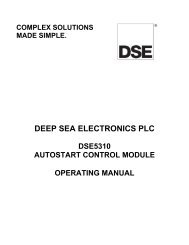 Deep Sea DSE5310 Auto Start Manual - Davidson Sales Company ...