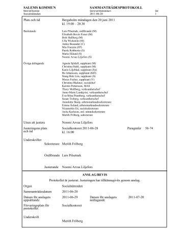Protokoll 2011-06-20 (pdf) - Salems kommun