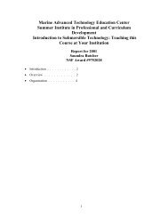 2001 Final Report - the Marine Advanced Technology Education ...