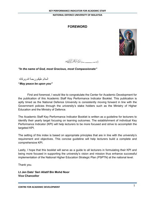 Foreword Universiti Pertahanan Nasional Malaysia Upnm