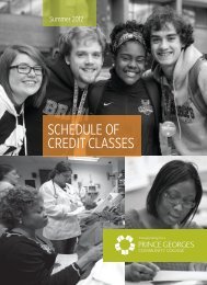 schedule of credit classes - Prince George's Community College