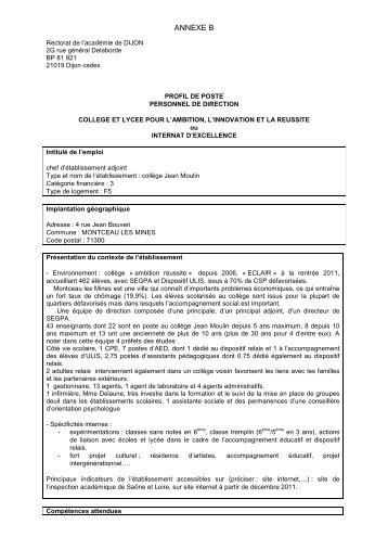 fiche profil Clg Jean Moulin montceau les mines ADCG