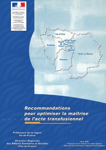 Recommandations pour optimiser la maÃ®trise de l'acte transfusionnel