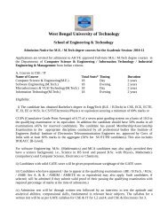 West Bengal University of Technology M.Tech admissions ... - WBUT