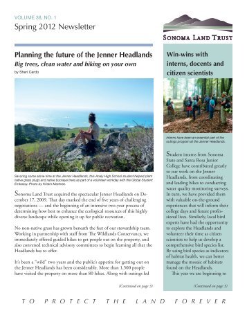 Spring 2012 Newsletter - Sonoma Land Trust