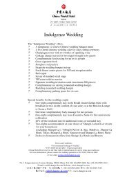 Indulgence Wedding Menu - Shangri-La