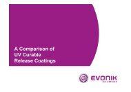 A Comparison of UV Curable Release Coatings - TEGOÂ® RC ...