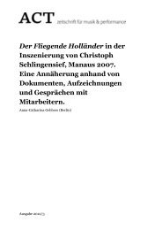 Der Fliegende Holländer in der Inszenierung von Christoph - Act