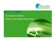 sustainable solvents products and process ... - Chemspec Events