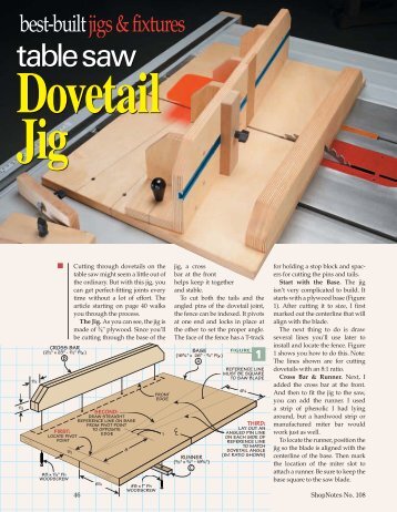 Table Saw Dovetail Jig - Woodsmith Woodworking Seminars