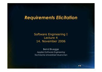 Requirements Elicitation - Chair for Applied Software Engineering