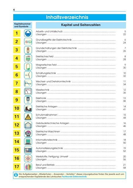 Aufgaben und Lösungen zur Fachkunde Elektrotechnik