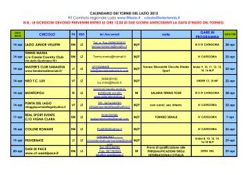 CIRCOLO note GARE IN PROGRAMMA M/FM/FM/FM/FMM/FM/FM ...