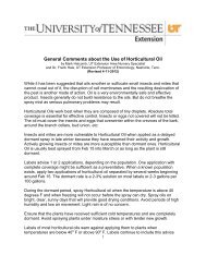 General Comments about the Use of Horticultural Oil - UT Extension