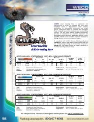 Sewer Hoses and Accessories 98-105 - WECO Industries