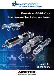 BÃ¼rstenlose Gleichstrommotoren Baureihe BG - Dunkermotoren