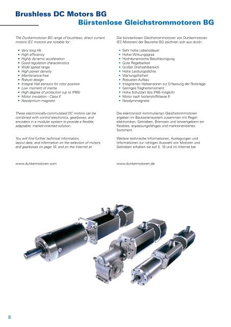 BÃ¼rstenlose Gleichstrommotoren Baureihe BG - Dunkermotoren