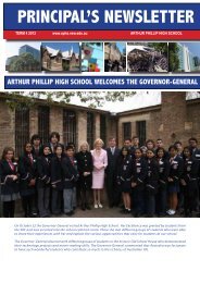 PRINCIPAL'S NEWSLETTER - Arthur Phillip High School