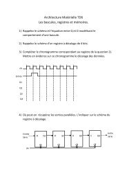 Architecture MatÃ©rielle TD6 Les bascules, registres et mÃ©moires.