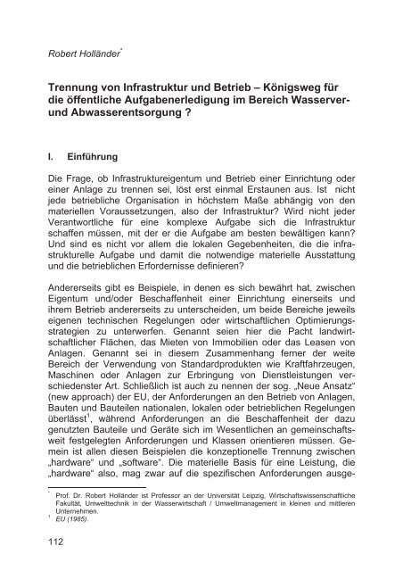 Trennung von Infrastruktur und Betrieb - Bundesverband Öffentliche ...