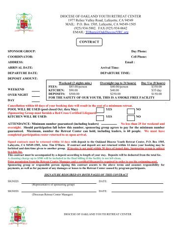 Contract - Diocese of Oakland