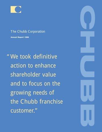 Annual Report 1996 - Chubb Group of Insurance Companies