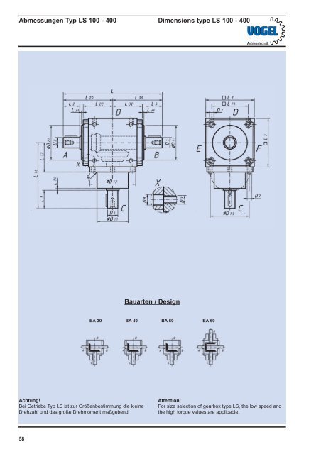 Kegelradgetriebe Spiral bevel gearboxes - Vogel Antriebstechnik