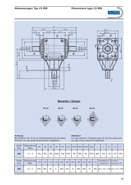 Kegelradgetriebe Spiral bevel gearboxes - Vogel Antriebstechnik