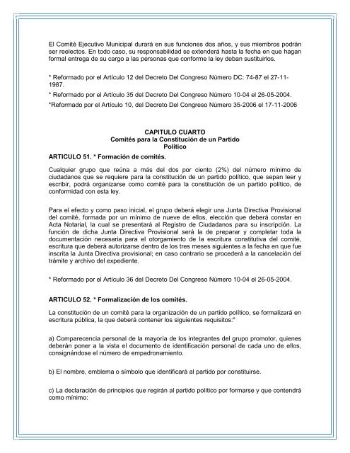 ley electoral y de partidos polÃ­ticos - Organismo Judicial