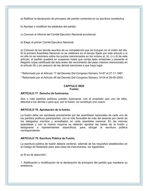 ley electoral y de partidos polÃ­ticos - Organismo Judicial