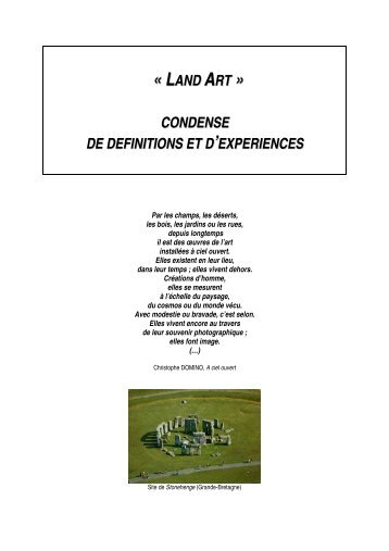 land art » condense de definitions et d'experiences - C-Paje