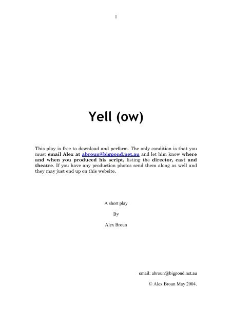 Yell (ow) - Alex Broun