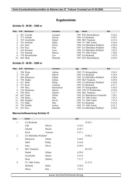 01.02.2004 - Leichtathletikweb.de