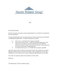 ADHD Initial Parent Letter and Assessment - Memorial Medical Group