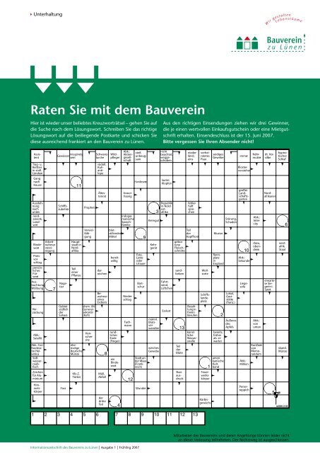 Bau-In Ausgabe 1/2007 - Bauverein zu Lünen
