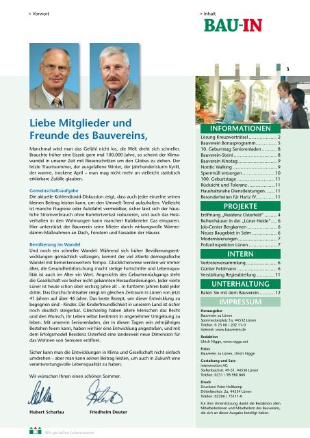 Bau-In Ausgabe 1/2007 - Bauverein zu Lünen
