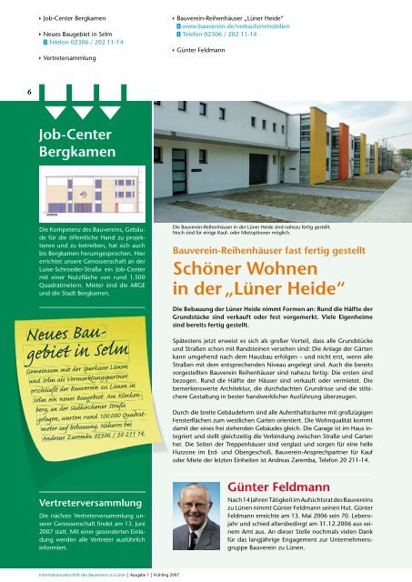 Bau-In Ausgabe 1/2007 - Bauverein zu Lünen