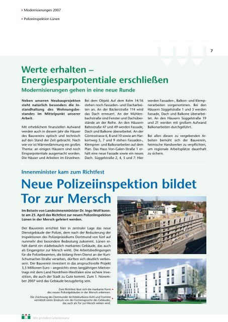 Bau-In Ausgabe 1/2007 - Bauverein zu Lünen