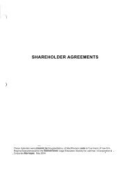 SHAREHOLDER AGREEMENTS - The Law Society of Saskatchewan