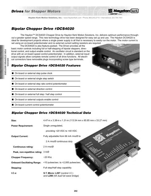 HaydonKerk 2011 Drives 270812.pdf - Motion Technologies