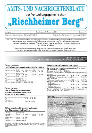 amts- und nachrichtenblatt - VG Riechheimer Berg