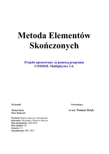 MES - projekt - tomasz strek home page